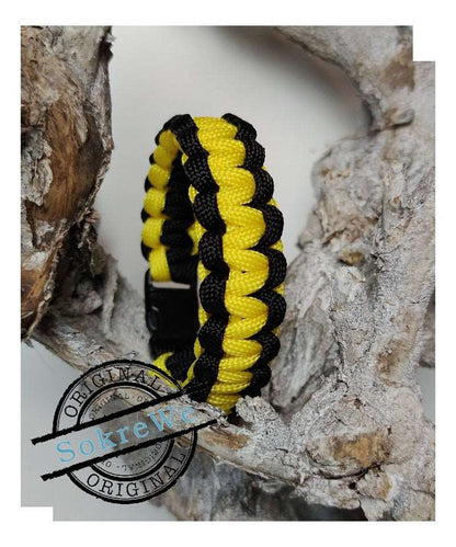 Survival Paracord-Armband gelb schwarz