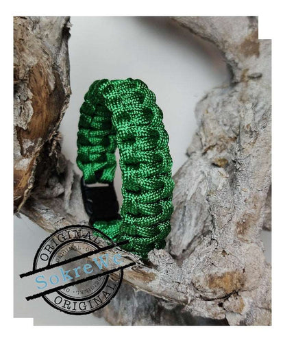 Survival Paracord-Armband silber grün