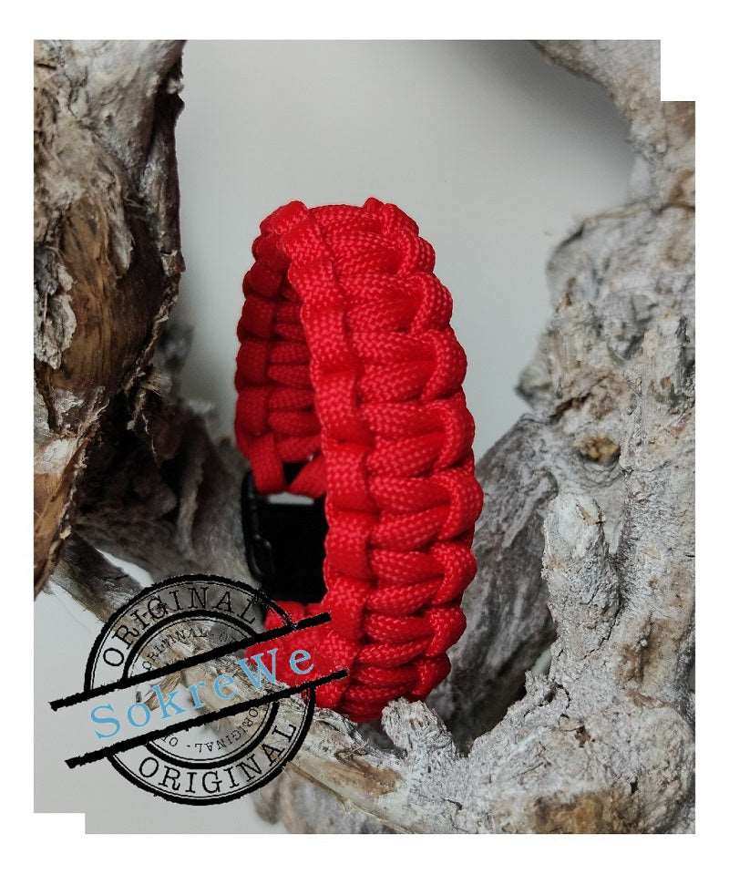 Survival Paracord-Armband rot weiß